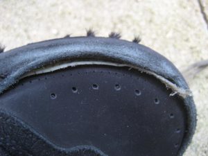 Globe shoes destroyed before being repaired with Allstargum